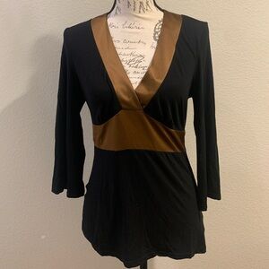 INC International Concepts Black and Brown Blouse